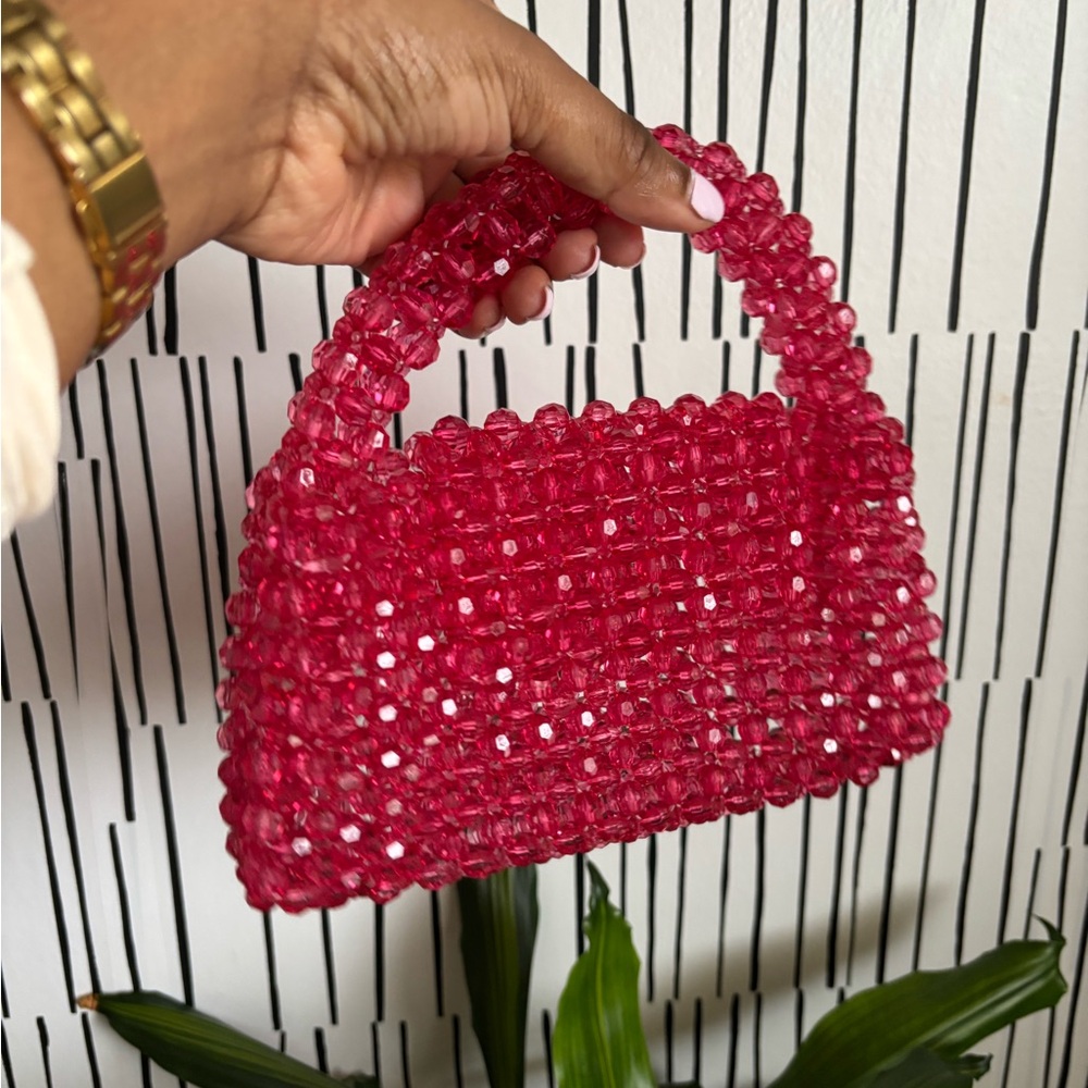 Pink Beaded Handbag